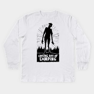 Closing Day of Camping Zombie for Men, Women who Camp Kids Long Sleeve T-Shirt